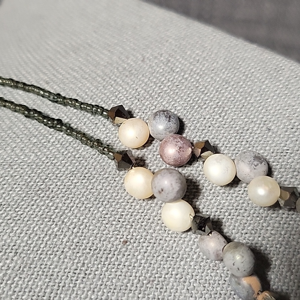 Double Stranded Colored Necklace - Picture 4 of 5